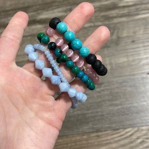 Bundle of Handmade Stone Bracelets